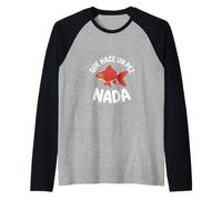 Divertente Pesce Rosso Che Dice Que Hace Un Pez Nada Spagnolo Maglia con Maniche Raglan