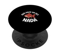 Divertente pesce rosso che dice Que Hace Un Pez Nada Spagnolo PopSockets PopGrip Adesivo