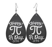 Divertente Pi Day Spiral Pi Math 3.14 Orecchini Orecchino a goccia in ecopelle Leggero pendente per donne Ragazze