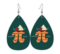 Divertente Pi Day Spiral Pi Math 3.14 PU Orecchini in pelle Earbob Orecchini a goccia Orecchini pendenti per le donne Ragazze Matrimonio da sposa