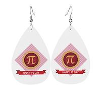 Divertente Pi Day Spiral Pi Math 3.14 PU Orecchini in pelle Earbob Orecchini a goccia Orecchini pendenti per le donne Ragazze Matrimonio da sposa
