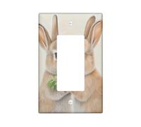 Divertente piastra di copertura decorativa per interruttore della luce a 1 banda singola a bilanciere, carino country fattoria coniglietto piastra elettrica per cucina bagno, decorazione con animali