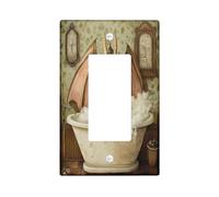 Divertente piastra di copertura decorativa per interruttore della luce con draghi occidentali, 1 banda singola, piastra elettrica vintage divertente SPA per cucina bagno, decorazione per interruttori