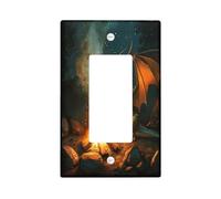 Divertente piastra di copertura decorativa per interruttore della luce con draghi occidentali, 1 banda singola a bilanciere, simpatica piastra elettrica per falò da campeggio per cucina bagno