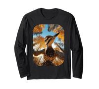 Divertente picchio Selfie Foglie Autunno Animale Estetica Maglia a Manica