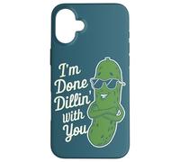 Divertente Pickle Foodie Pun I'm Done Dillin With You Cool Pickle Custodia per iPhone 16 Plus
