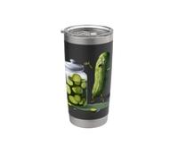 Divertente Pickle Sorpresa Un Cetriolo E Un Barattolo Di Sottaceti Affettati Bicchiere termico in acciaio inox doppia parete