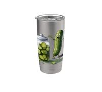 Divertente Pickle Sorpresa Un Cetriolo E Un Barattolo Di Sottaceti Affettati Bicchiere termico in acciaio inox doppia parete