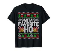 Divertente Pigiama Natalizio Preferito di Babbo Natale Ho Ugly Christmas Sweater Maglietta