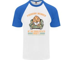 Divertente Pigro Poltrona Che Guarda TV E Film Maglietta A Maniche Corte Da Uomo