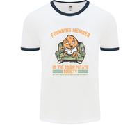Divertente Pigro Poltrona Patata Che Guarda TV E Film Uomo Ringer T-Shirt