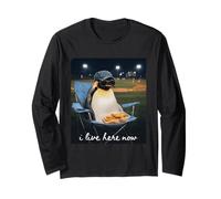 Divertente Pinguino Baseball Mamma io Vivo Qui Ora Maglia a Manica