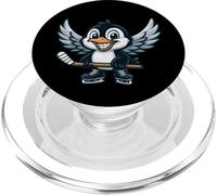Divertente pinguino che gioca a hockey su ghiaccio con le ali PopSockets PopGrip per MagSafe