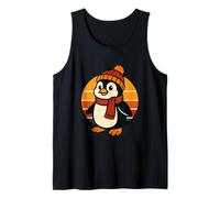 Divertente Pinguino Invernale Beanie e Sciarpa Grafica Canotta