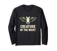 Divertente Pipistrello Creatura della Notte Graphic Design Maglia a Manica
