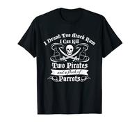 Divertente pirata e rum disegni Maglietta