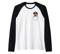 Divertente pirata Pocket Pal Carino Pirata Swashbuckling Sea Humor Maglia con Maniche Raglan