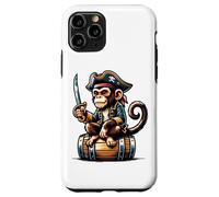 divertente, pirata, scimmia, con, uno, spada, seduta, su, uno, barile Custodia per iPhone 11 Pro