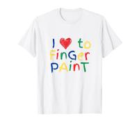 Divertente pittura con le dita I love to finger painting, arte colorata Maglietta