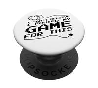 Divertente pixel gamer dicendo che ho messo in pausa il mio gioco per questo PopSockets PopGrip Adesivo