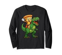Divertente Pizza Dinosauro Trex Amante del Cibo Ragazzi Ragazze Bambini Maglia a Manica