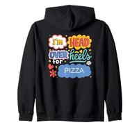 Divertente Pizza Estetica Retro Pop Art per i buongustai Italiani Felpa con Cappuccio