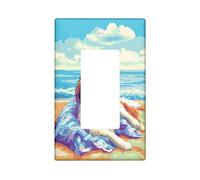 Divertente placca da parete per interruttore a forma di mento giapponese, 1 banda singola, pannello elettrico estivo pixel costiero chien per camera da letto bagno, piastra elettrica di dimensioni