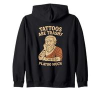 Divertente Platone Tatuaggio Giochi di Parole Scherzo Filosofia Umorismo Tatuaggi Trashy Felpa con Cappuccio