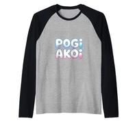 Divertente POGI AKOI dicendo Bolla Lettera Umorismo Maglia con Maniche Raglan