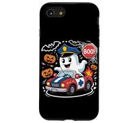 Divertente polizia di Halloween - Poliziotto fantasma alla guida di un'auto di pattuglia spaventosa Custodia per iPhone SE (2020) / 7/8