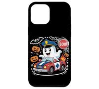Divertente polizia di Halloween - Poliziotto fantasma alla guida di un'auto di pattuglia spaventosa Custodia per iPhone 12 Pro Max