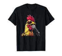 Divertente Pollo in cantare Bar per Gli Amanti del Karaoke Maglietta