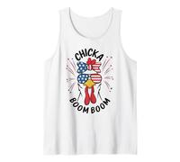 Divertente pollo patriottico Occhiali da sole Tee Chicka Boom Boom USA Canotta