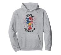 Divertente pollo patriottico Occhiali da sole Tee Chicka Boom Boom USA Felpa con Cappuccio