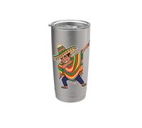Divertente poncho messicano Dabbing Cinco De Mayo De Mayo Sombrero Bicchiere termico in acciaio inox doppia parete