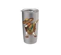 Divertente poncho messicano Dabbing Sombrero Cinco De Mayo Bicchiere termico in acciaio inox doppia parete