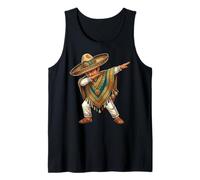 Divertente Poncho Messicano Dabbing Sombrero Cinco De Mayo Canotta