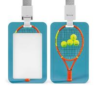 Divertente porta badge per racchette da tennis e palline da tennis, con cordino staccabile, design impermeabile, per ufficio, posto di lavoro