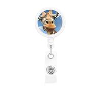 Divertente porta badge retrattile a forma di giraffa con clip a coccodrillo, portachiavi, clip per badge, leggero, retrattile, porta badge divertente per infermieri, insegnanti, impiegati