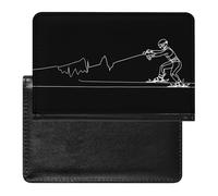 Divertente porta passaporto con battito cardiaco per sci nautico per uomo donna custodia passaporto in pelle PU portafoglio da viaggio