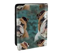 Divertente porta passaporto con bulldog inglese, per viaggi, RFID, custodia per passaporto, portafoglio in pelle PU, custodia per passaporto carino per donne e uomini