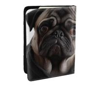 Divertente porta passaporto con carlino per viaggi, custodia per passaporto RFID, in pelle PU, custodia per passaporto e tessere, protezione per passaporto per donne e uomini