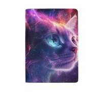 Divertente porta passaporto con scomparti per carte di credito per le donne, Faccia di gatto colorato-147