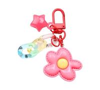 Divertente portachiavi fiore dolce decorazione colorata portachiavi leggero ciondolo fascino per borse zaini regalo moda portachiavi per fidanzato, rosso, Taglia unica