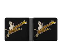 Divertente portafoglio personalizzato con lama gelato che cavalca giraffa con blocco RFID, sottile portafoglio bifold tasca frontale porta carte di credito per uomini e donne, Stile:, Taglia unica,