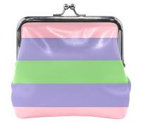 Divertente portamonete in pelle carino da donna con lucchetto a bacio Trigender Pride bandiera sessuale cambiamento di identità portafoglio, Trigender Pride Flag Identità sessuale, classico