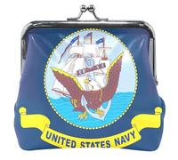 Divertente portamonete in pelle per le donne carino bacio serratura bandiera forze navali noi ragazze cambio portamonete, Flag Naval Forces Us, classico