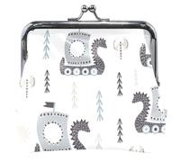 Divertente portamonete personalizzato con navi vichinghe per le donne in pelle carino fibbia bacio blocco cambio borsa porta carte, Divertenti navi vichinghe, OneSize