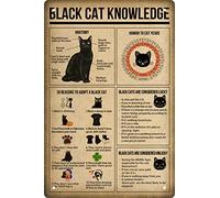 Divertente poster con citazione della conoscenza del gatto nero vintage in metallo per camera da letto segni familiari per decorazione domestica parete uomo grotta segno segno garage cartelli per