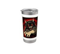 Divertente poster horror per amanti dei gatti e vampiri, per Halloween Bicchiere termico in acciaio inox doppia parete